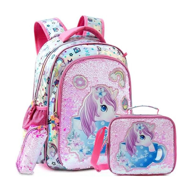 Jasminestar Jasmine Dievčenský školský batoh set 3v1 Flitrový 65229390