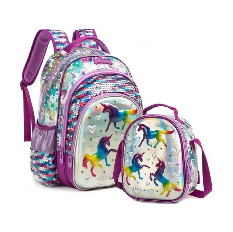 Jasminestar Jasmine Dievčenský školský plecniak set 3v1 Flitrový s 65229423