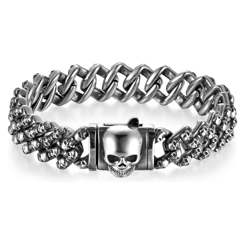 Impress Jewelry Punkový vintage náramok z chirurgickej ocele Lebky 65229434