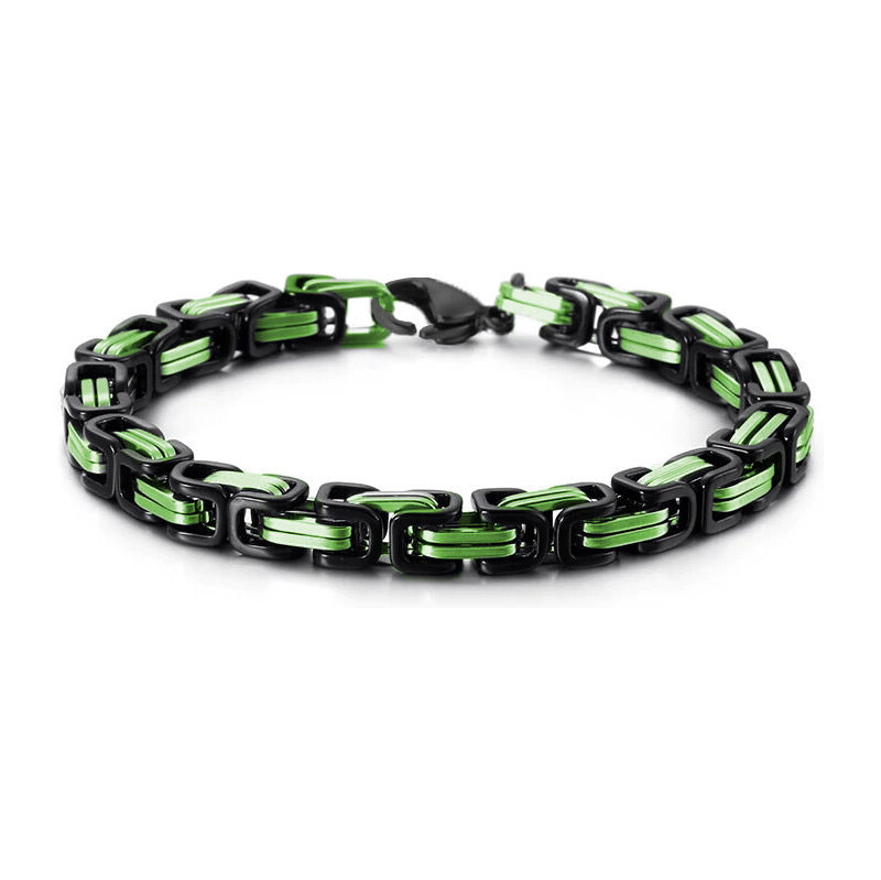 Impress Jewelry Pánsky náramok z ocele Be Hard Zelený 8 mm / 19-24 cm 65229444