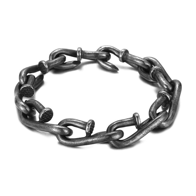 Impress Jewelry Punkový náramok z oceľových Klincov gunmetal 65229446