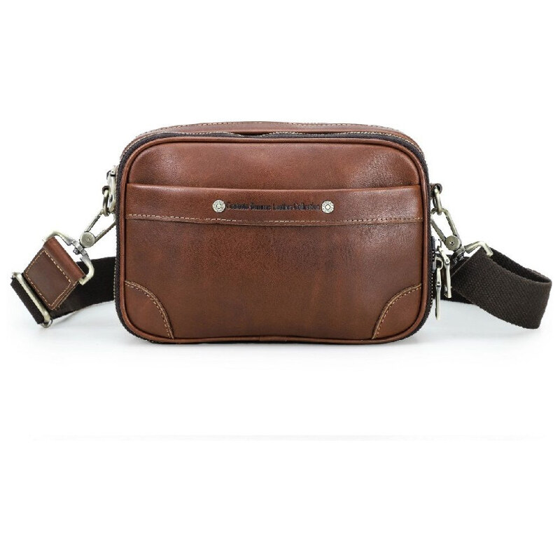 Contacts pánska kožená taška Hassan Hnedá 3L 65229460