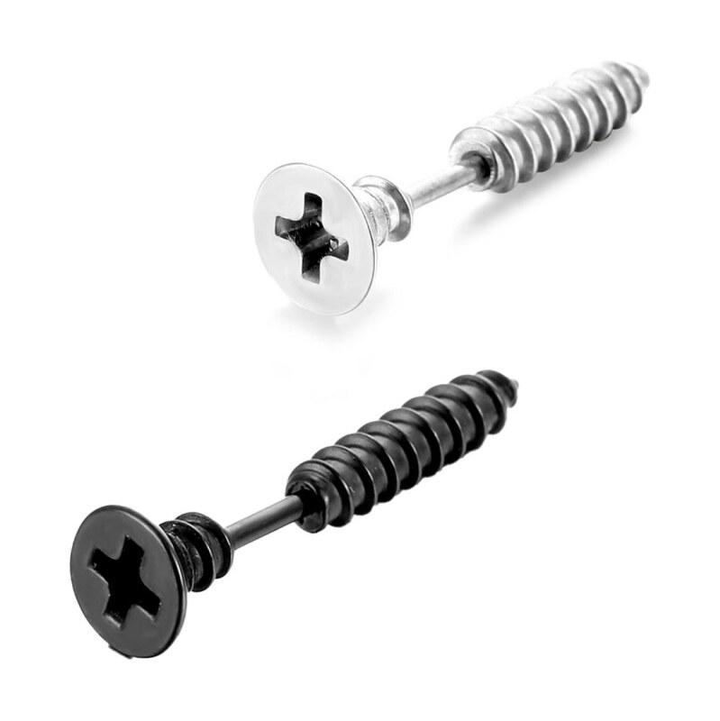 Impress Jewelry Punkové skrutkovacie náušnice oceľový Vrut 65229457