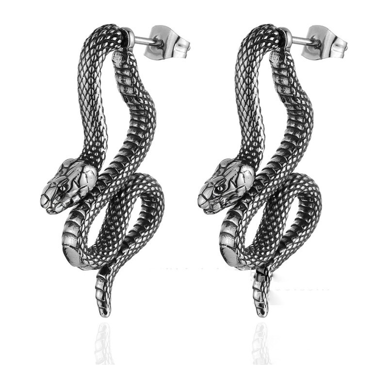 Impress Jewelry Puzetové náušnice z nerezovej ocele s hadím vzorom 65229459