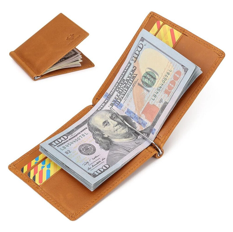 Humerpaul kožená peňaženka s klipom Lauris Svetlé hnedá 65229466