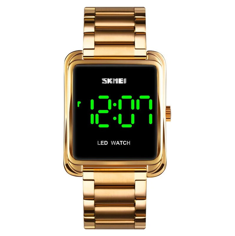 Skmei 1505 celokové LED hodinky Green Fusion Zlaté 65229610