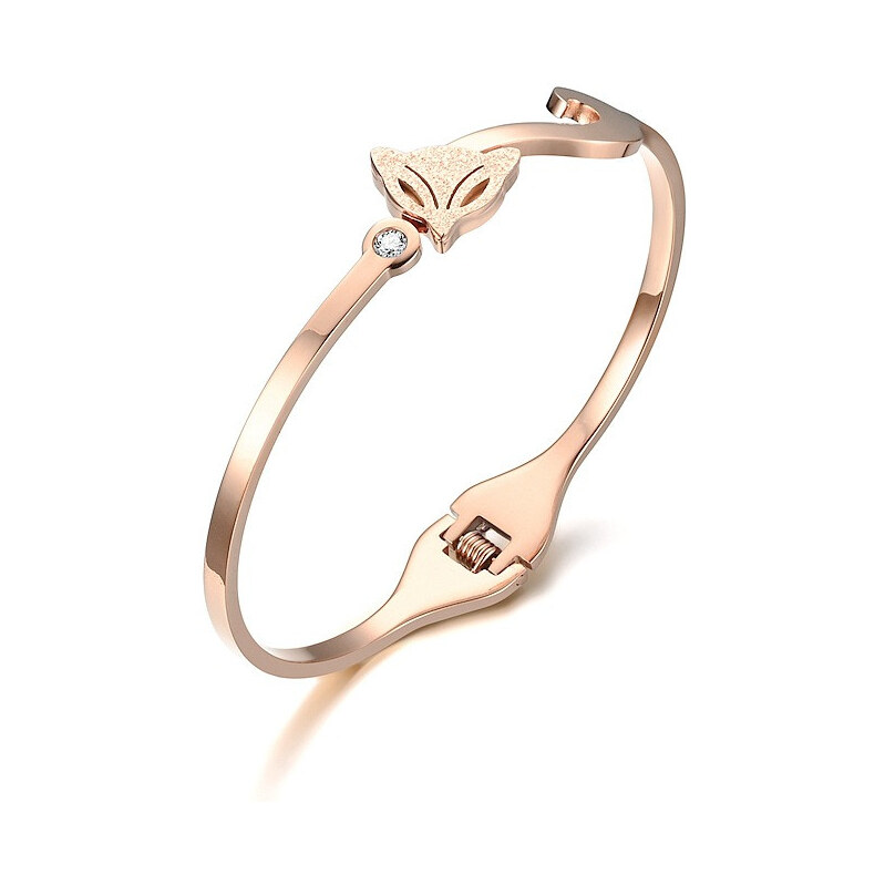 Titan Jewerly Dámsky oceľový náramok s Liška Fox - Ružové zlato 65229663