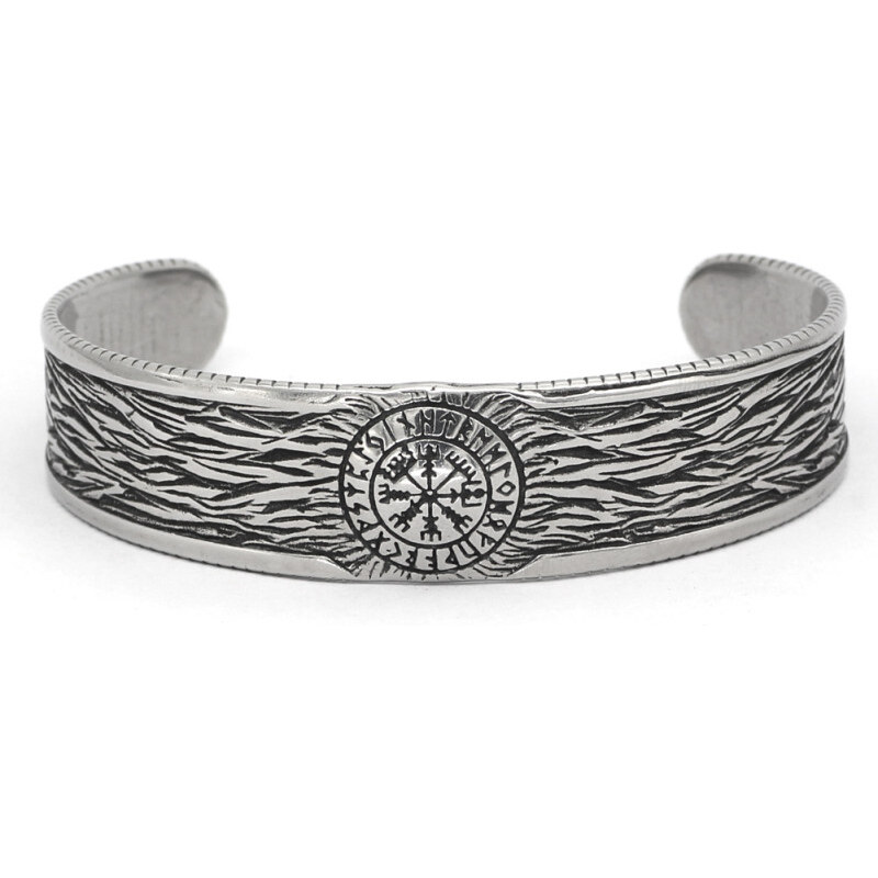 Impress Jewelry Náramok z chirurgickej ocele Vegvísir Vikingský kompas 65229805