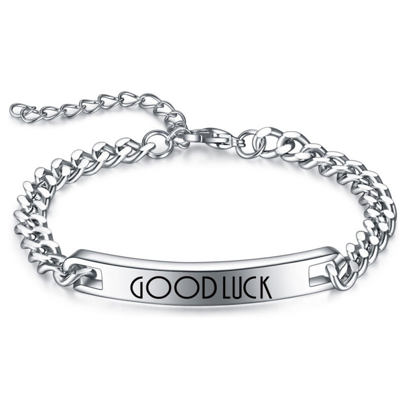 Impress Jewelry Náramok z chirurgickej ocele Good Luck Strieborný 65229807