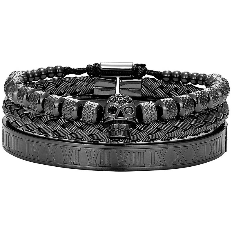 Titan Jewerly Dámsky trojdielny náramok Poison s lebkou Čierny 65229815