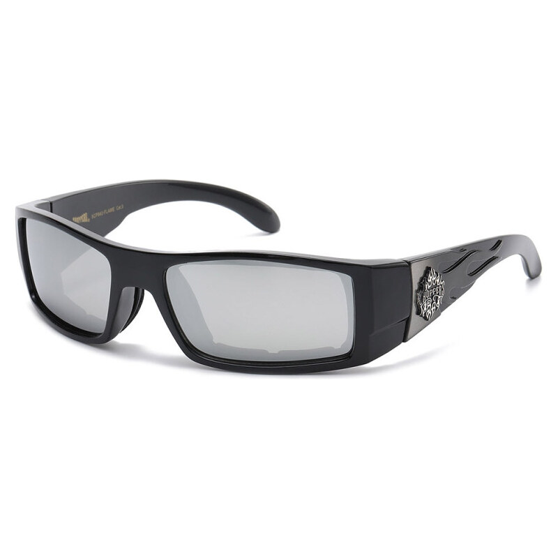 Locs CHOPPERS Flame Rider obdĺžnikové slnečné okuliare Strieborné 65229842