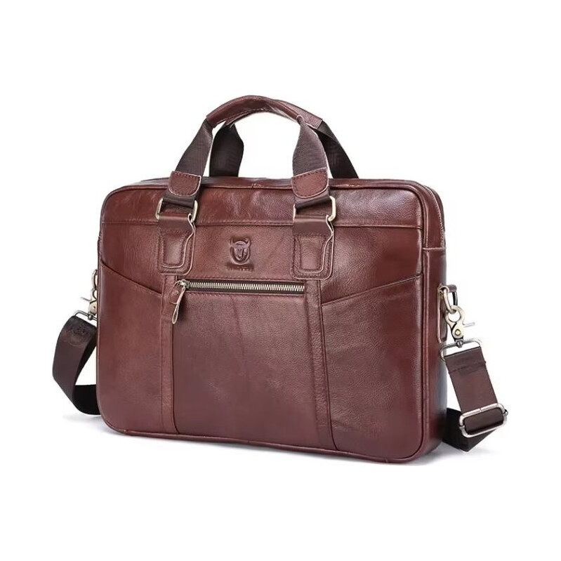 Bullcaptain pánska kožená taška Pasteur Hnedá 11L 65229918