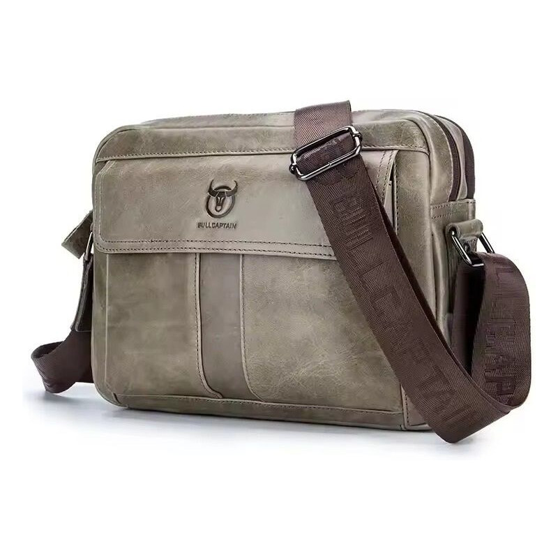 Bullcaptain pánska kožená vintage taška Ursan Šedá 7L 65229922