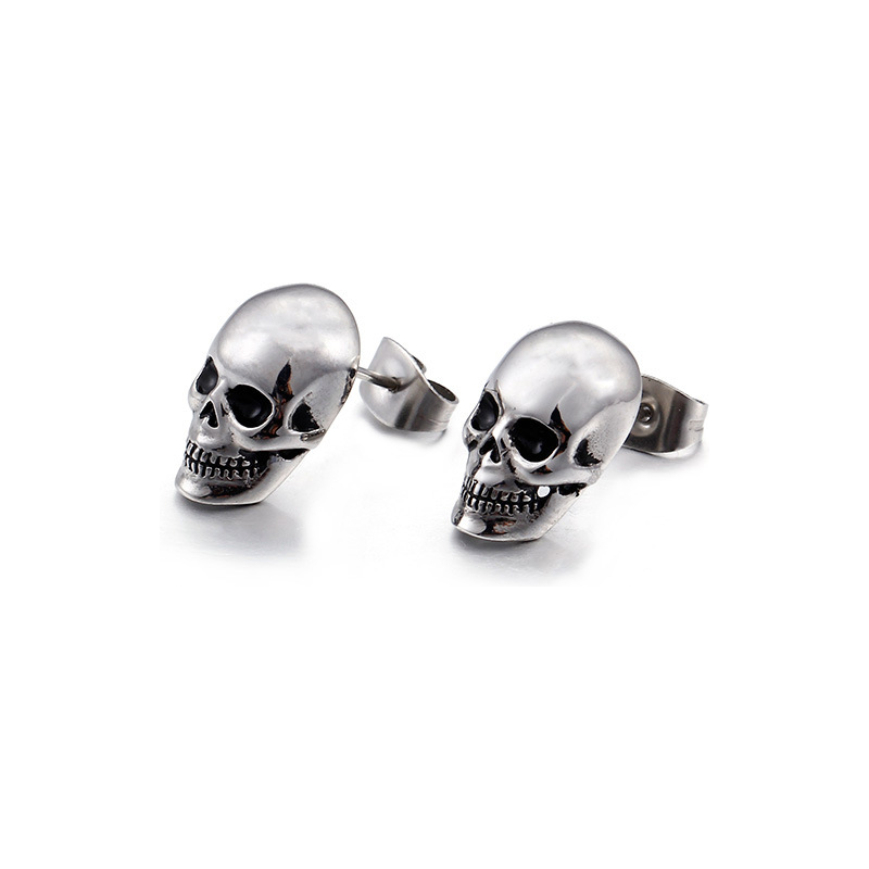 Impress Jewelry Puzetové náušnice z ocele Punk Skull Lebka 65229935