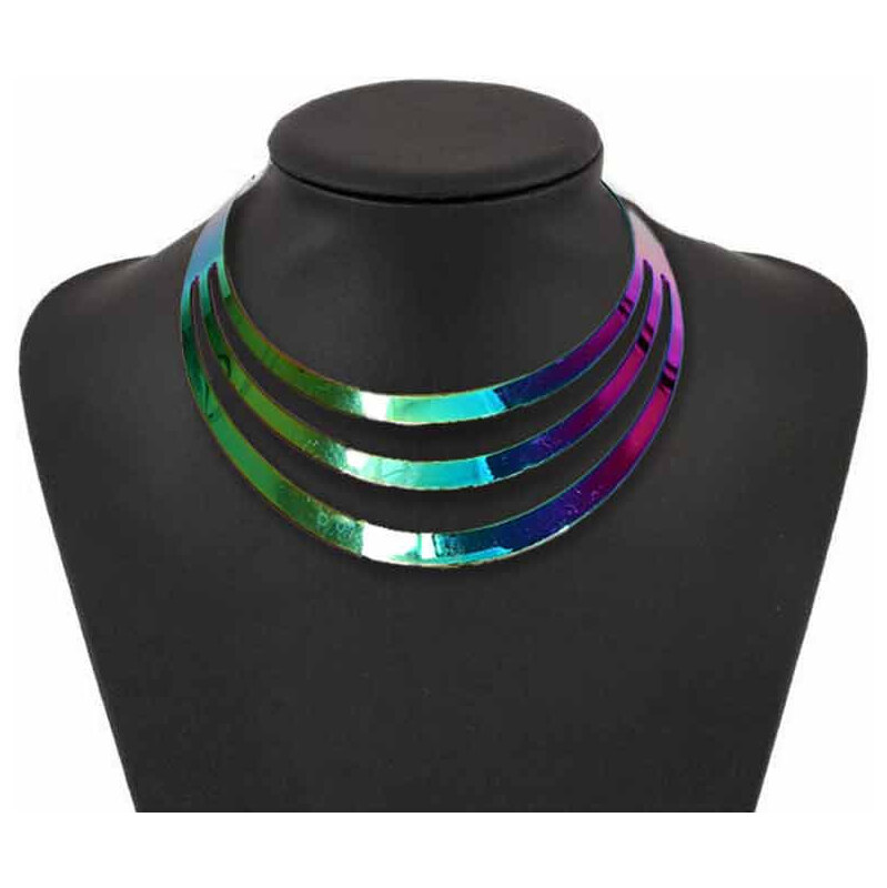 Lodestar Geometrický kruhový Choker náhrdelník Rainbow 65229949