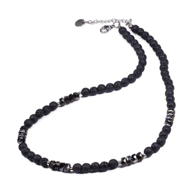 Impress Jewelry Náhrdelník z lávových kameňov a ocele Tasman 65229959
