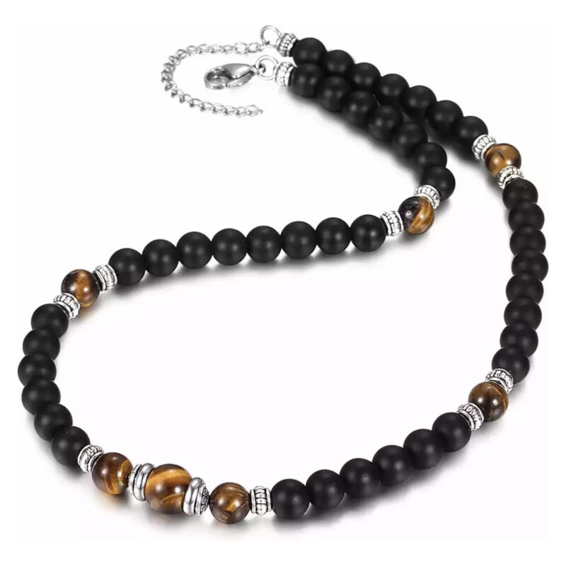 Impress Jewelry Náhrdelník z lávových kameňov a ocele Elysium 65229963