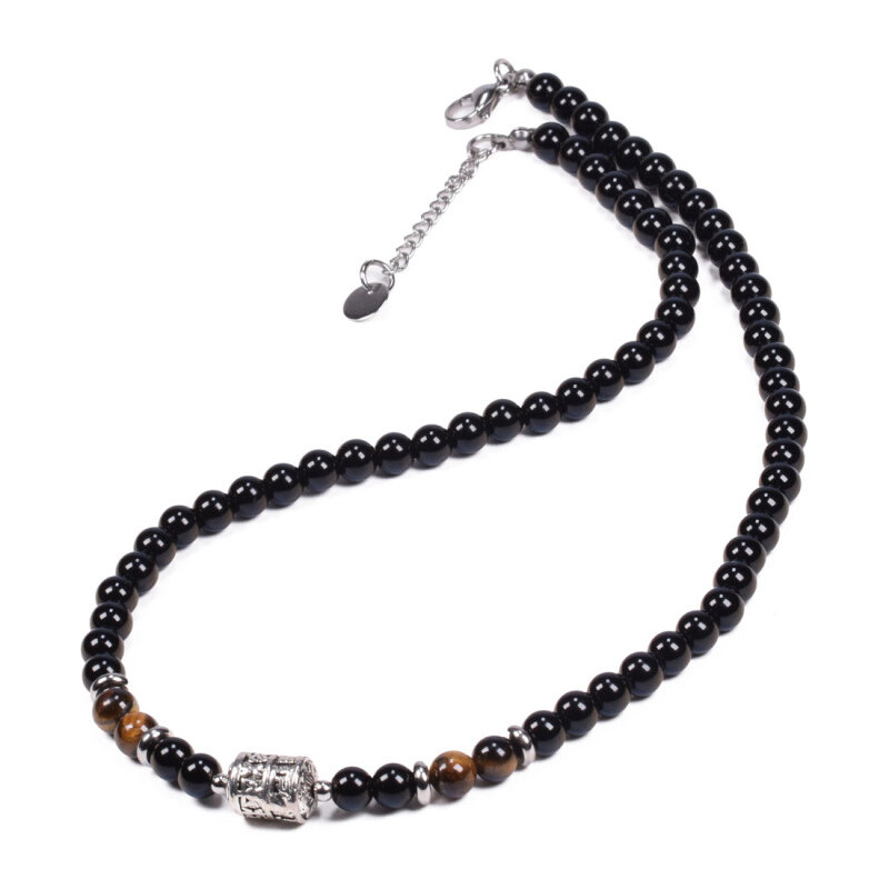 Impress Jewelry Náhrdelník z lávových kameňov a ocele Mantra 65229965