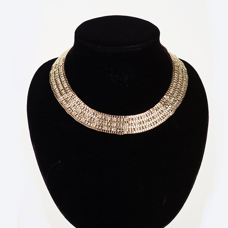 Lodestar Štrasový chocker náhrdelník s kryštálmi Lora Zlatý 65229975