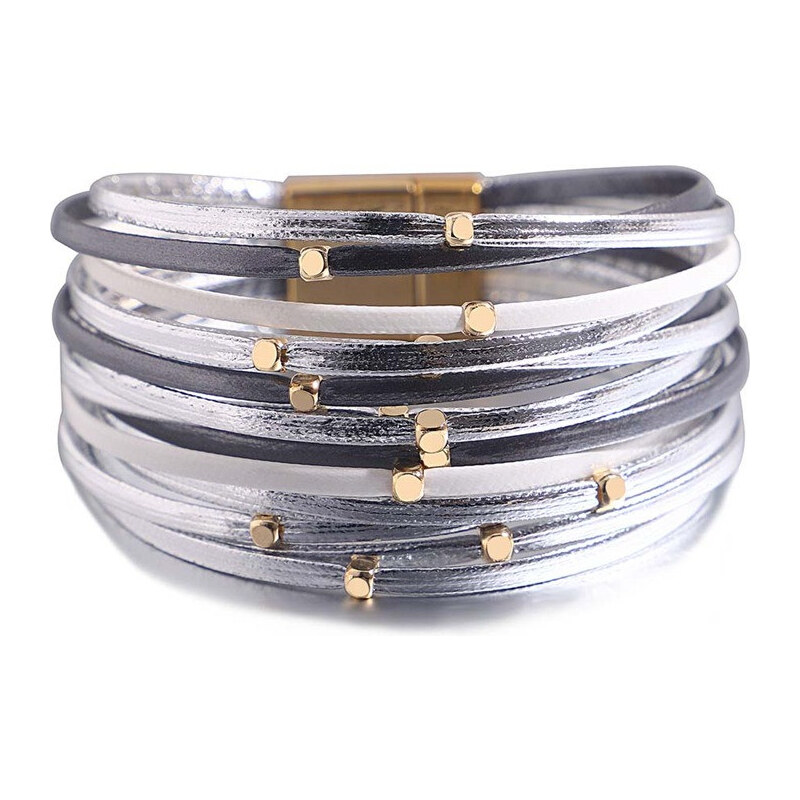 Lodestar Dámsky metalický náramok Gold Drops Strieborný 65230009