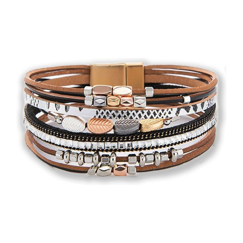 Lodestar Dámsky metalický náramok Hippie vibe Čierny 65230012