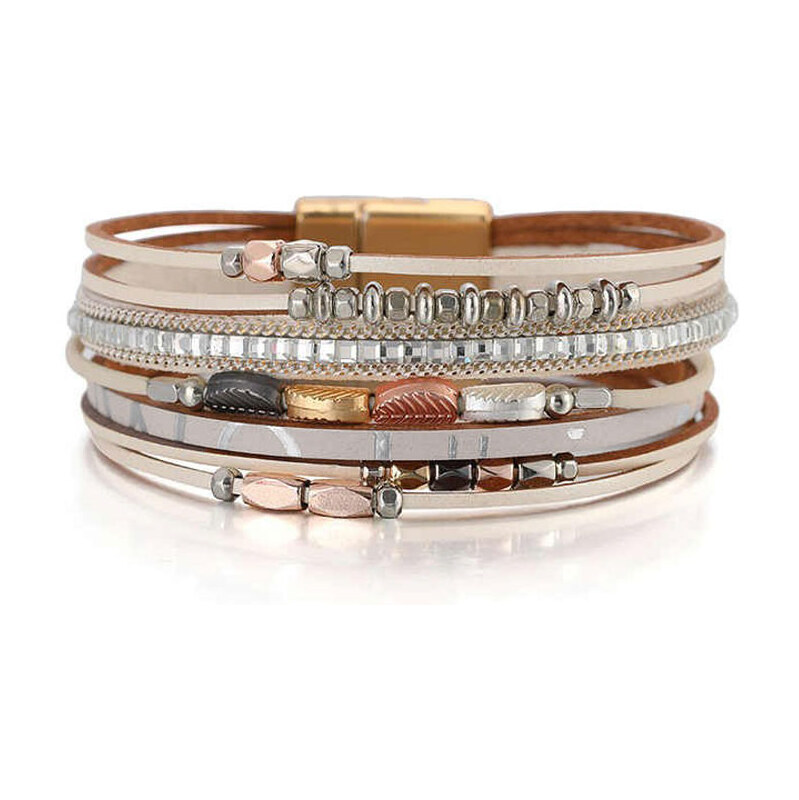 Lodestar Dámsky metalický náramok Hippie vibe Šedý 65230013