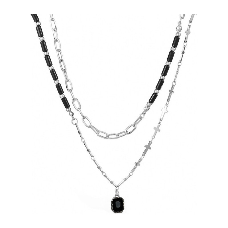 Impress Jewelry Unisex dvojradový náhrdelník Sinners Path 65230019