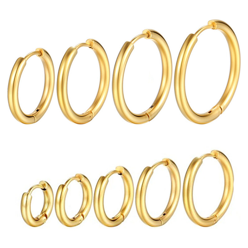 Impress Jewelry Kruhová náušnica z chirurgickej ocele Krúžok Zlatý 65230017