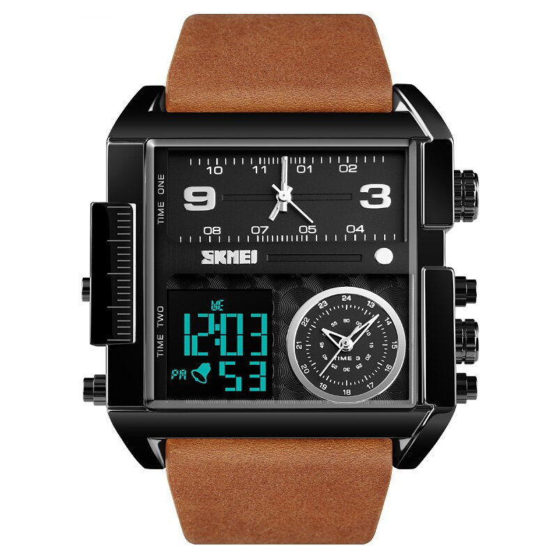 SKMEI 1584 duálne hodinky 3 times Čierno Hnedé 65230043