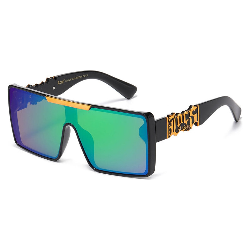 LOCS Hombre hranaté slnečné okuliare Modro-zelené 65230104