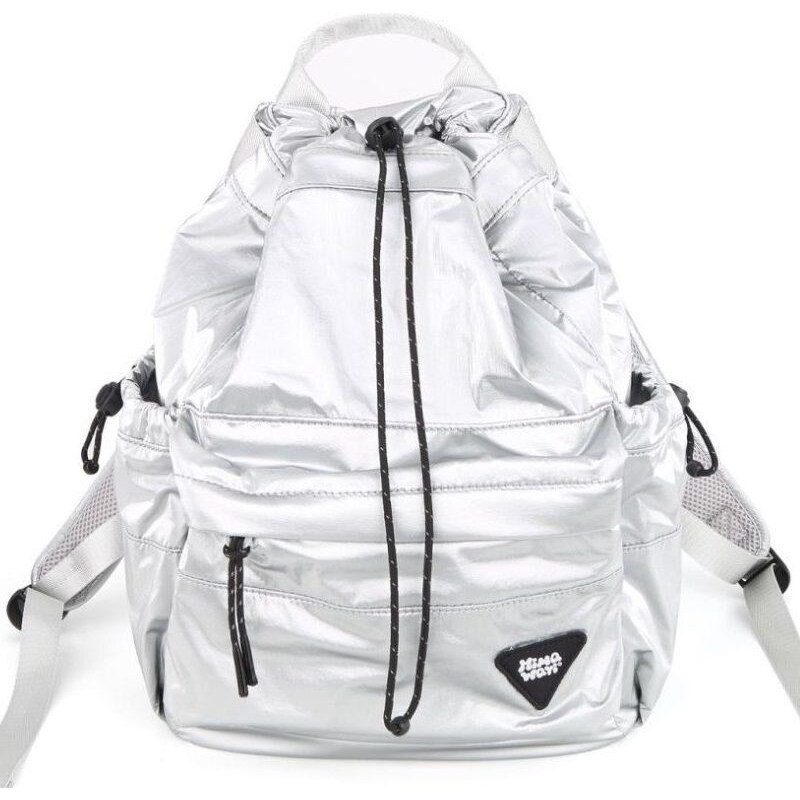 Himawari lesklý sťahovací batoh MimaWay Strieborný 12L 65230131