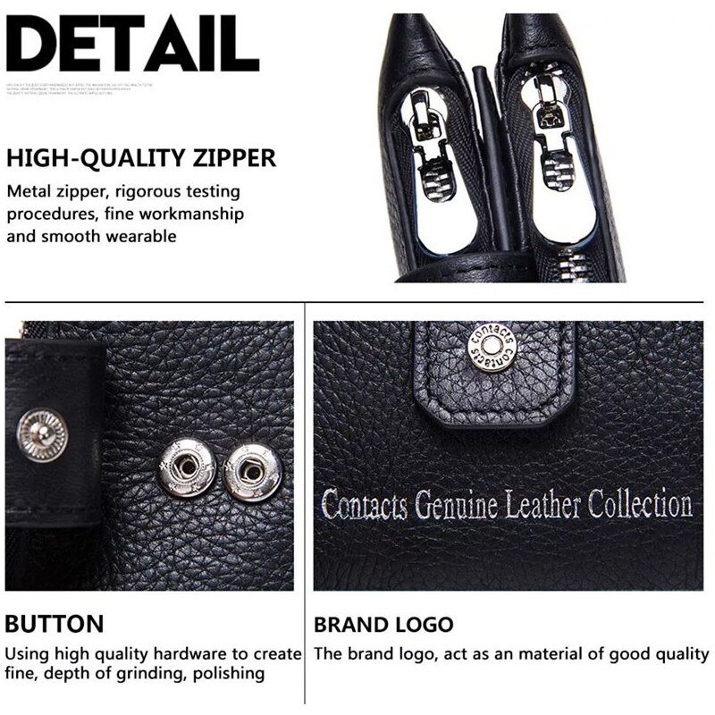 Contacts malá kožená peňaženka Karaman Čierna