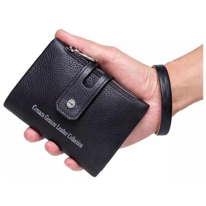 Contacts malá kožená peňaženka Karaman Čierna