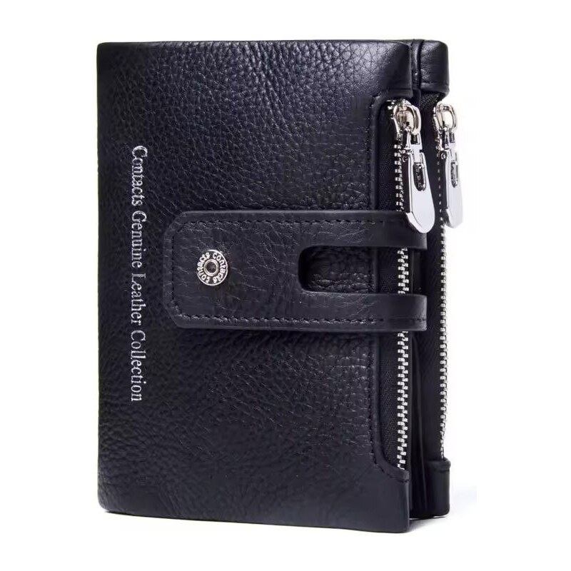 Contacts malá kožená peňaženka Karaman Čierna