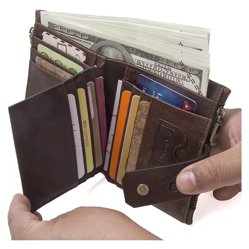 Contacts malá kožená peňaženka Karaman Čierna