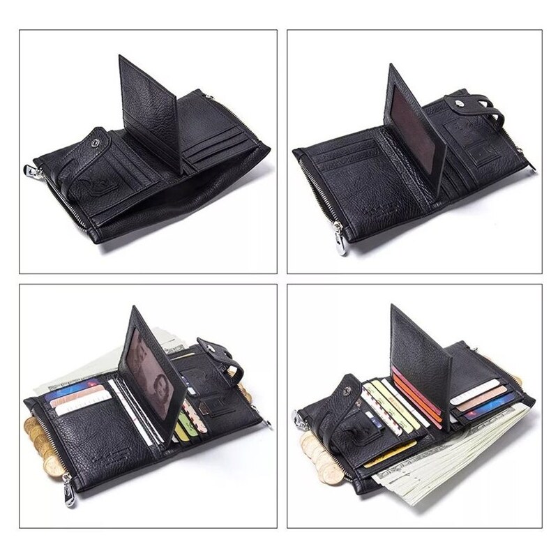 Contacts malá kožená peňaženka Karaman Čierna