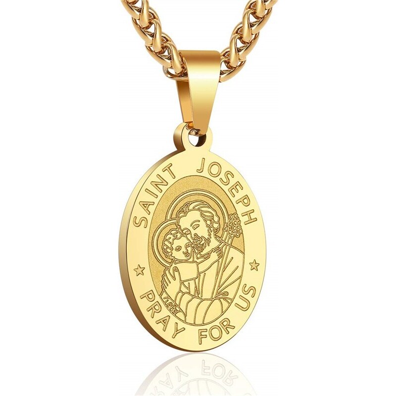 Impress Jewelry Prívesok z chirurgickej ocele Svätý Jozef Zlatý 65230189