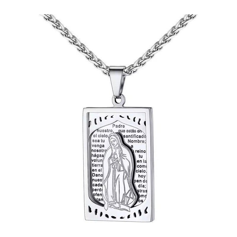 Impress Jewelry Oceľový medailónik Svätá Mária Matka Božia Strieborný 65230197