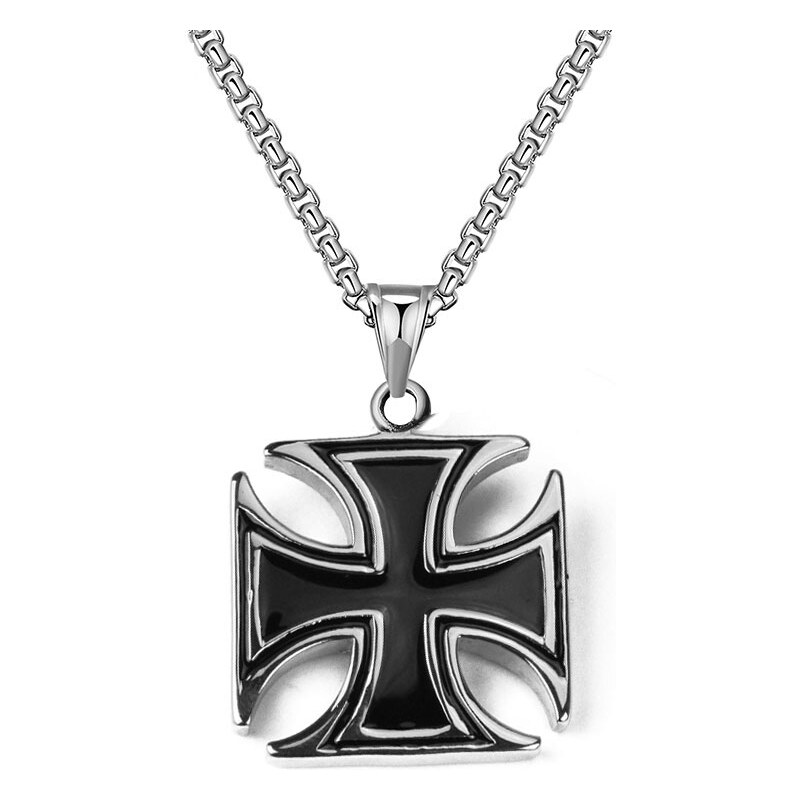 Impress Jewelry Prívesok z chirurgickej ocele Moto Biker železný kríž 65230225