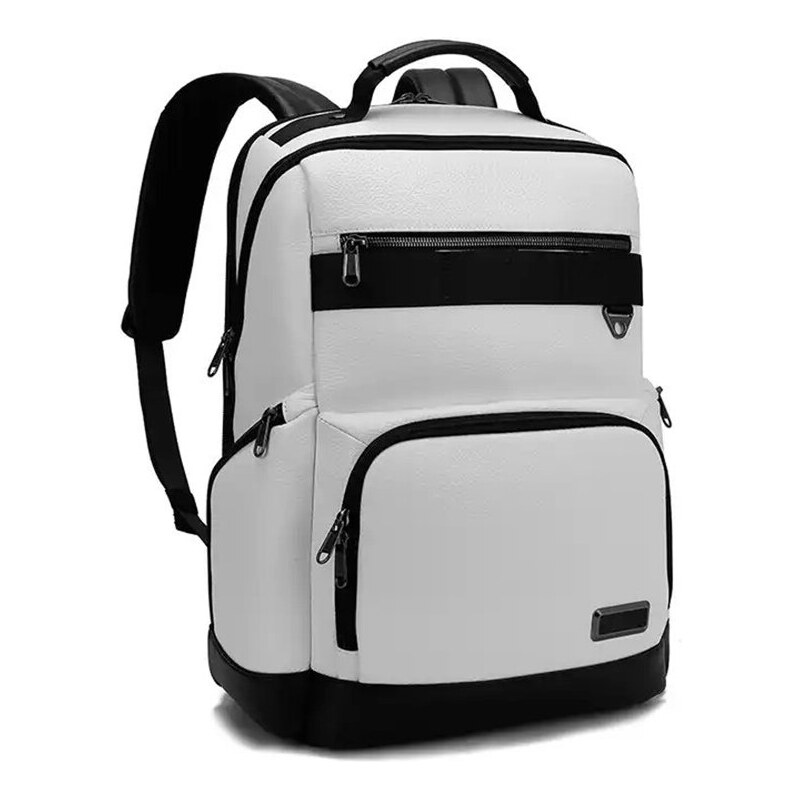 BANGE Kožený business batoh Trabzon Biely 32L 65230247