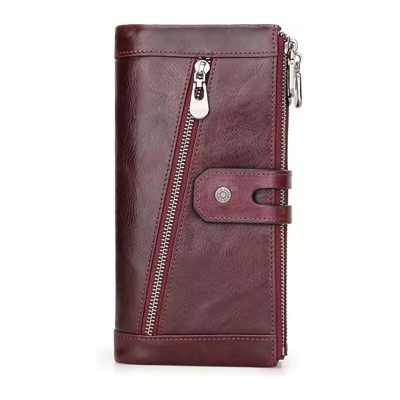 Contacts dlhá kožená peňaženka Varan Bordó 65230334