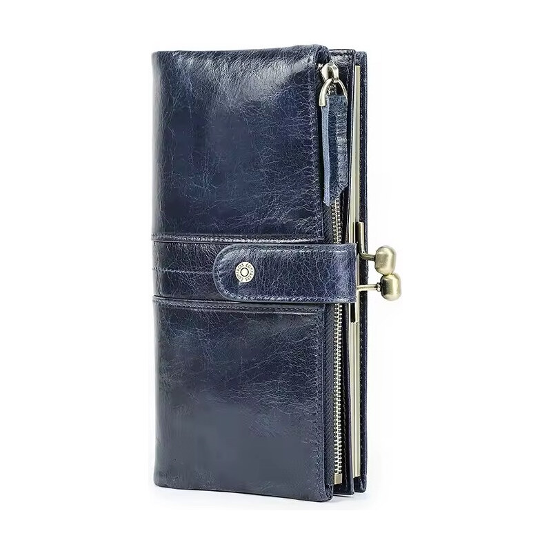 Contacts dlhá kožená peňaženka Legend Modrá 65230400