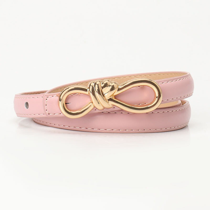 Lifestyle Dámsky tenký opasok na šaty s mašľou DUVAL Ružový 65230416