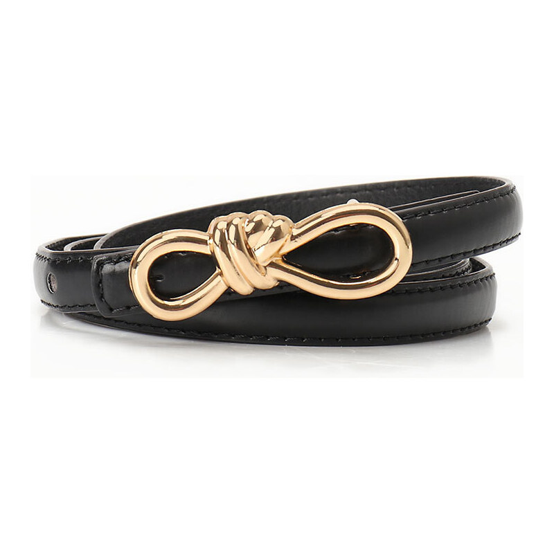 Lifestyle Dámsky tenký opasok na šaty s mašľou DUVAL Čierny 65230417