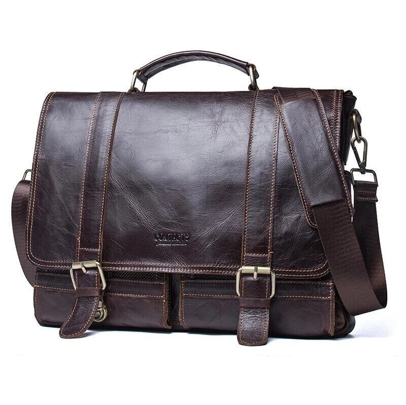 Contacts kožená taška Silvano Hnedá 9L 65230446