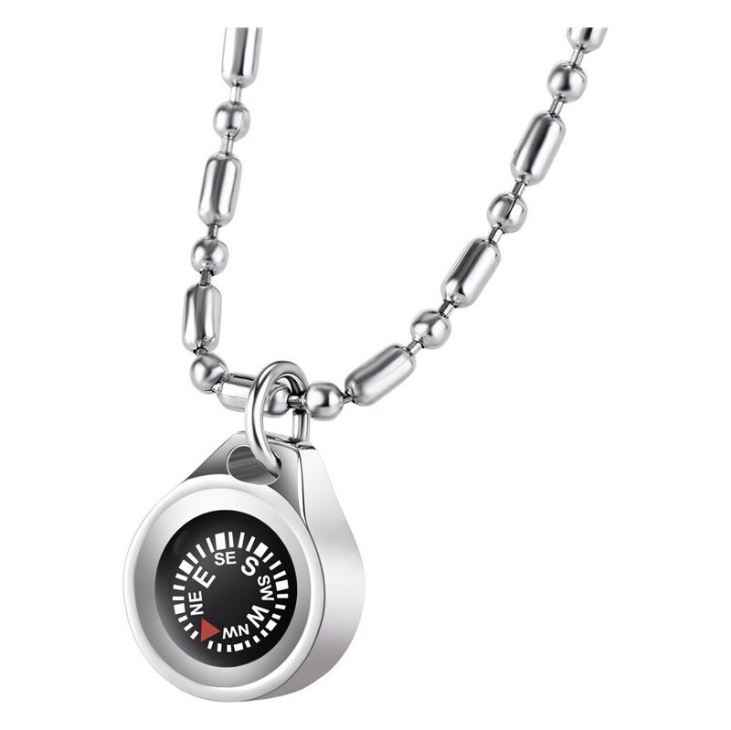 Impress Jewelry Oceľový talizman pre dobrodruhov – Kompas s mottom 65230448