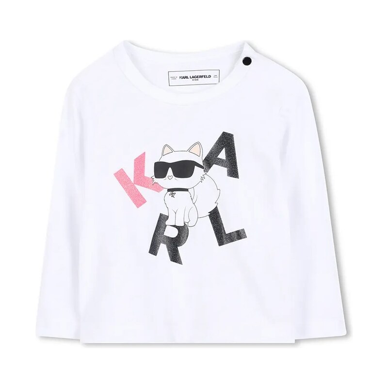 Detská bavlnená košeľa s dlhým rukávom Karl Lagerfeld 65233982
