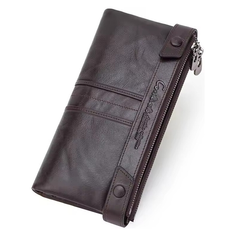 Contacts dlhá kožená peňaženka Peralta Hnedá 65230466