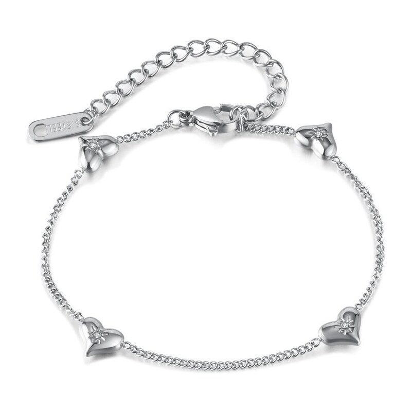 Titan Jewerly Náramok z chirurgickej ocele Srdiečka so slniečkom 65230471