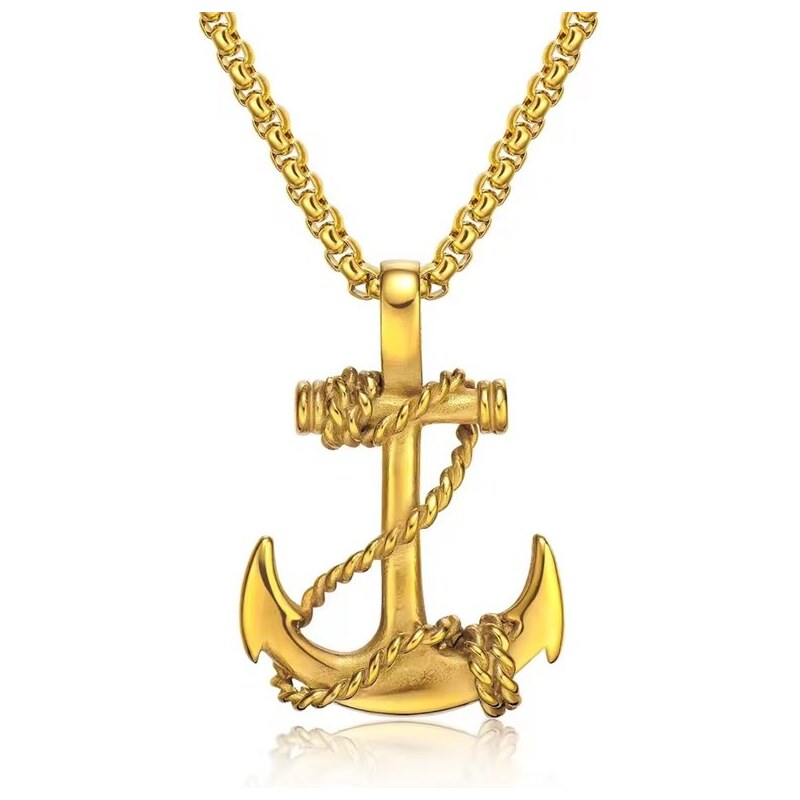 Impress Jewelry Prívesok z chirurgickej ocele Lodná Kotva Zlatá 65230519
